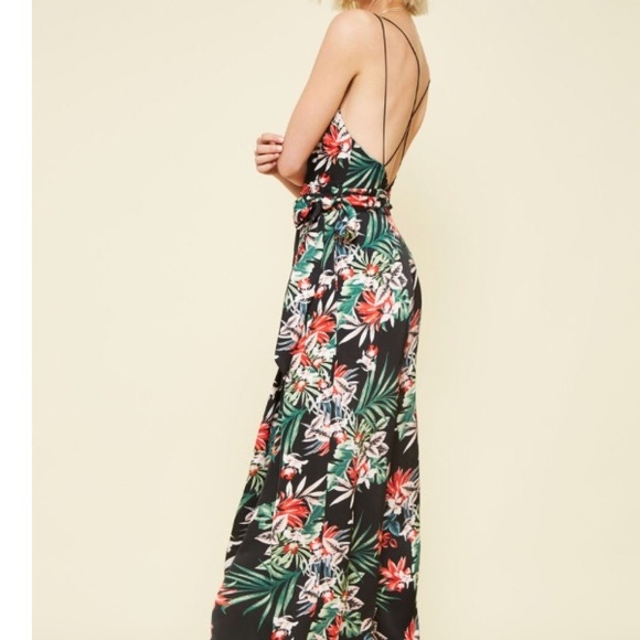 Floral Slit Wide Leg Jumpsuit - Picture 3 of 6